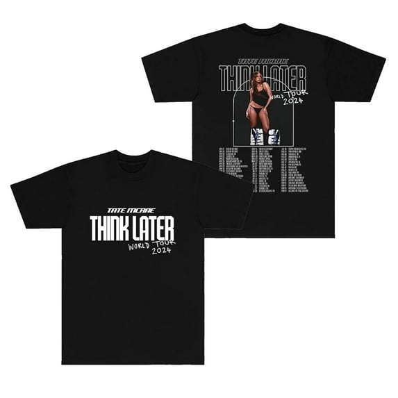 FENZAN Tate McRae Tshirt Think Later World Tour Short Sleeve Streetwear Men Women Casual T-shirt
