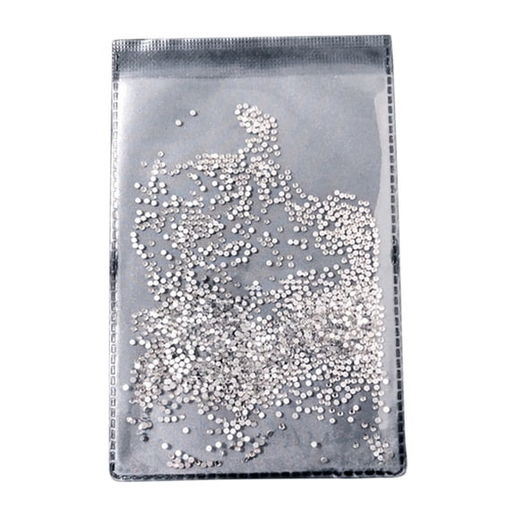 FEOLGEHLY 1.5mm Nail Rhinestones Flat Back Rhinestones Round Diamonds Transparent White Super Flash Glass Rhinestone Nail Gems Nail Jewelry for Nail Art (colour)