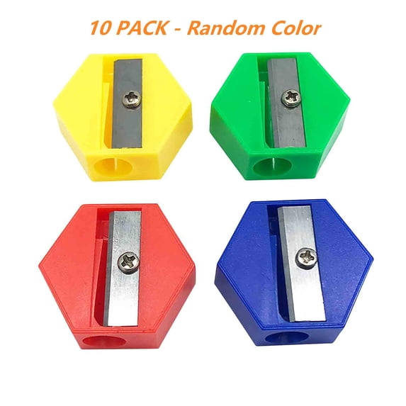FEOLGEHLY 10 Pack Colored Pencil Sharpeners, Handheld Small Cute Pencil Sharpener, Manual Sharpener with Carbon Steel & Alloy Blade, Portable Non-Slip Stationery for Office, Home & Art Craft Use