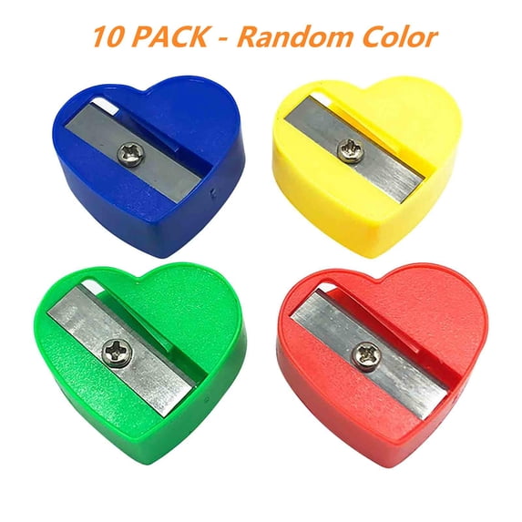 FEOLGEHLY 10 Pack Colored Pencil Sharpeners, Handheld Small Cute Pencil Sharpener, Manual Sharpener with Carbon Steel & Alloy Blade, Portable Non-Slip Stationery for Office, Home & Art Craft Use
