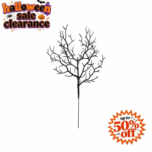 FEOLGEHLY 10 inch Halloween Dead Tree Branches, Artificial Spooky Twigs Realistic Gothic Branch Decor Reusable Display Props for Vase Table Centerpiece Spooky House Yard Party Halloween Decorations
