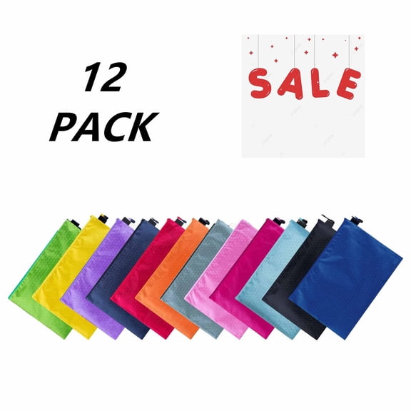 FEOLGEHLY 12 Pack Large Capacity File Organizers 9.4x7.1 Inch Canvas Football Pattern Stylish File Binder Pockets, Compact Lightweight Document Holder for Office Home Use
