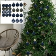 thumbnail image 1 of FEOLGEHLY 12 Pcs Velvet Ornaments for Christmas Tree, Flocked Christmas Ball Hanging Ornaments, Shatterproof Big Christmas Ornaments Balls for Xmas Tree Decorative, Vintage Party Home Decor, Navy, 1 of 6