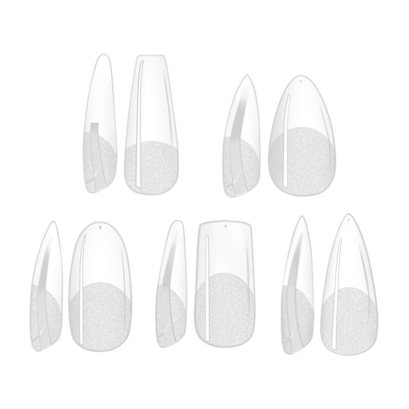FEOLGEHLY 120pcs Nail Tips Pre-Buffed No-Filing Traceless Full Cover False Nail Tips for DIY Nail Art at Home, Natural Look, Durable and Easy Application (C)