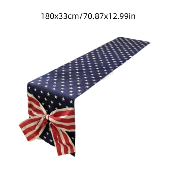FEOLGEHLY 13×71Inch Patriotic Table cloth for 4th of July Decorations, Independence Day Decor Table Flag Roll of White Blue Red Star Memorial Day Photography Backdrop for Themed Party Supplies