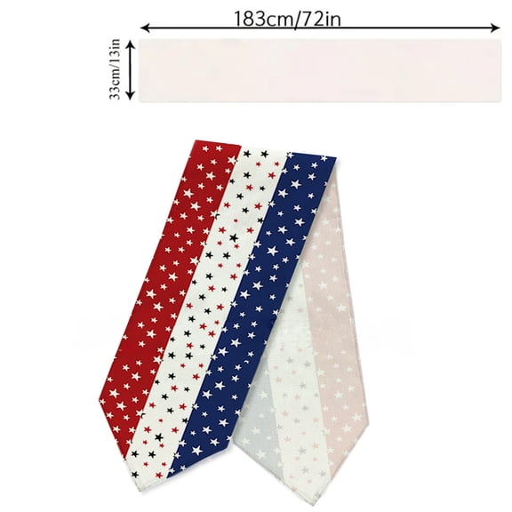 FEOLGEHLY 1372Inch Patriotic Table cloth rectangle table for 4th of July Decorations, Independence Day Memorial Day Decor Table Runner Roll of White Blue Red Stars, Photography Backdrops Party