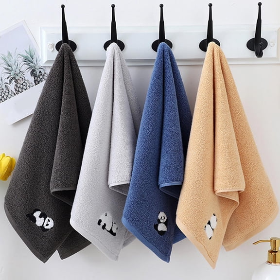 FEOLGEHLY 13x29 inch Panda Print Hand Towels for Bathroom, 100% Cotton Bath Hand Towels, Quicker to Dry, Lightweight and Highly Absorbent Face Towels for Kitchen Hotel Gym Travel Salon and Spa, Gray