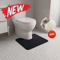 thumbnail image 1 of FEOLGEHLY 16x20 inch Toilet Rugs U Shaped Washable, Extra Soft Absorbent Non-Slip Contour Bathroom Rugs, Dry Fast Toilet Mat, Bathroom Floor Mat, Universal Bathroom Protector Pads, Black, 1 of 7