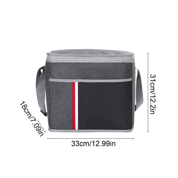 FEOLGEHLY 18L Large Capacity Stylish Lunch Picnic Bag, Lightweight Waterproof Cooler Bag with Shoulder Strap, Reusable and Portable for Everyone, Suit for Work Outdoor Travel Road Trips, Gray