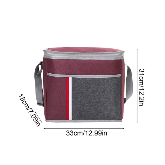 FEOLGEHLY 18L Large Capacity Stylish Lunch Picnic Bag, Lightweight Waterproof Cooler Bag with Shoulder Strap, Reusable and Portable for Everyone, Suit for Work Outdoor Travel Road Trips, Wine
