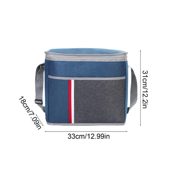 FEOLGEHLY 18L Large Capacity Stylish Lunch Picnic Bag, Lightweight Waterproof Cooler Bag with Shoulder Strap, Reusable and Portable for Everyone, Suit for Work Outdoor Travel Road Trips, Navy