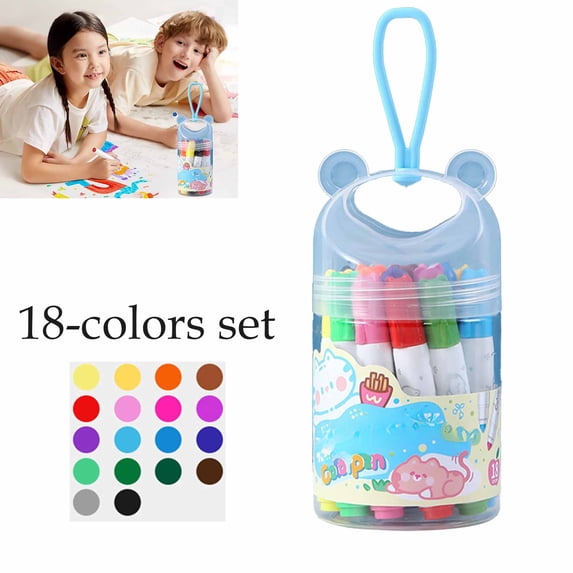 FEOLGEHLY 18Pcs Washable Paint Markers Set, Professional Multi Colored Pens, Watercolor Art Drawing Markers Low Odor Fine Tip Permanent Sketch Markers for Wood, Canvas, Metal & Diy Craft Projects