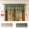 thumbnail image 1 of FEOLGEHLY 1PC Boho Tassel Semi Sheer Valance for Windows, Farmhouse Country Embroidered Leaf Fringe Short Curtains, Light Filtering Easy Install, for Kitchen Bedroom Bathroom Cafe, 55x24 in (Beige), 1 of 7