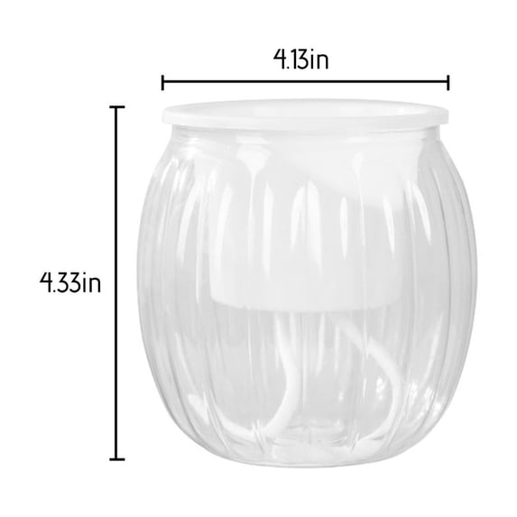 FEOLGEHLY 1pcs Self Watering Pots for Indoor Plants, 4.3 Inch Flower Pots, African Violet Pots with Wick Rope, Flowers, Succulents, Herb, House Plants (Clear)