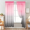 thumbnail image 1 of FEOLGEHLY 2 Pack Bedroom Curtains 96 inch Length Two-Tone Gradient Sheer Curtain, Polyester Rod Pocket Drapes Window Shades for Living Room Bedroom Decor, 1 Panel(52x96"), 1 of 6