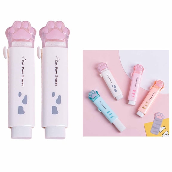 FEOLGEHLY 2 Pack Erasers for Pencils, Cute Rubber Mini Pencil Eraser Bulk, Portable Creative Stationery Supplies for Daily Office Use, Birthday Party Favors and Holiday Gifts