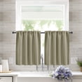 thumbnail image 1 of FEOLGEHLY 2 Pack Kitchen Curtains Set for Window, 30x36 Inch Solid Blackout Short Cafe Curtains for Windows, Kitchen Dining Room Home Decor, Khaki, 1 of 3
