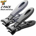 thumbnail image 1 of FEOLGEHLY 2 Pack Stainless Steel Nail Clipper, Large Opening Anti-Splash Sharp Nail Cutter, Heavy Duty Fingernail & Toe Nail Clippers for Thick Nails, Nail Trimmer for Men Women Adults and Seniors, 1 of 10
