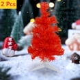 thumbnail image 1 of FEOLGEHLY 2 Pcs 12 inch Mini Christmas Tree, Small Tabletop Christmas Tree with Plastic Stand, Realistic Artificial Christmas Trees, Desktop Decorative for Indoor Home Party Holiday Decor, Red, 1 of 8