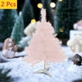 thumbnail image 1 of FEOLGEHLY 2 Pcs 12 inch Mini Christmas Tree, Small Tabletop Christmas Tree with Plastic Stand, Realistic Artificial Christmas Trees, Desktop Decorative for Indoor Home Party Holiday Decor, Pink, 1 of 6