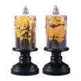 thumbnail image 1 of FEOLGEHLY 2 Pcs Halloween Pumpkin Candle Light, Halloween Snow Globe Candles Lighted Lamp, Flameless Candle Lihts LED Lamps Festival Decor Light for Halloween Party Table Centerpieces, 1 of 8