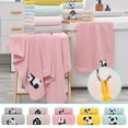 thumbnail image 1 of FEOLGEHLY 2 Piece Cute Panda Pattern Bath Towel Set, 100% Cotton Large Towels for Bathroom, Soft and Absorbent, Light Weight, Include 1 Bath Towels and 1 Hand Towels Bathroom Towel Set, Blue, Gray, 1 of 2