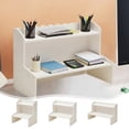 thumbnail image 1 of FEOLGEHLY 2 Tier Stackable Storage Shelf Organizer, Heavy Duty Metal Desktop Riser for Office Desk, Dorm Room, Makeup, Books, Stationery Organization and Space Saving, 1 of 7