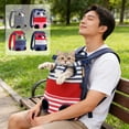 thumbnail image 1 of FEOLGEHLY 2-in-1 Cat Backpack Handheld Shoulder Cat Carrier Backpack Foldable Travel Cat Bag for Small Cats, Breathable Mesh Pet Sling Bag with Removable Liner for Outdoor Vet Visits (B), 1 of 7