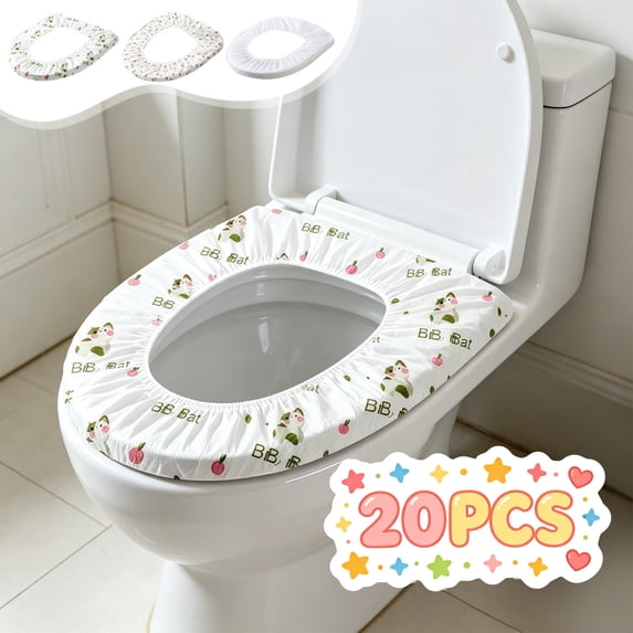 FEOLGEHLY 20 Pack Toilet Seat Covers Disposable, Disposable Toilet Seat Covers for Travel, Waterproof Non-woven Disposable Toilet Seat Covers, Portable for Public Bathroom Hotel Under 10$ (A)
