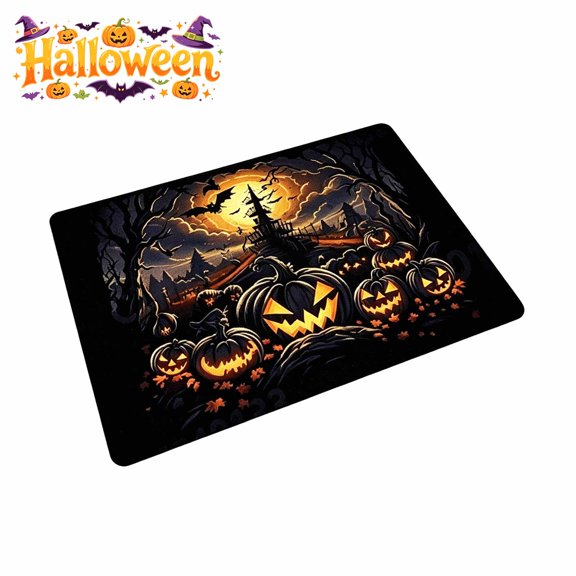 FEOLGEHLY 20"x32" Ghost Bath Mat Non Slip Machine Washable Spooky Halloween Bath Rug & Welcome Door Mat, Soft Shaggy Microfiber Spooky Spirit Fall Floor Mat Absorbent
