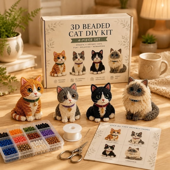 FEOLGEHLY 2026 Animal Bead DIY Tiny 3D Beaded Kit Animals DIY Kit, Friendship Making Kit, Charm Bracelet Making Kit, Inspires Imagination and Creativity, Arts and Craft Projects for Beginner & Craft