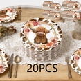 thumbnail image 1 of FEOLGEHLY 20PCS Disposable Plates, Highland Cow-Themed Paper Plates 9 Inch, Paper Food Trays, Fruit Trays For Serving For Party, Summer Paper Plates, for Party Decorations & Events (L), 1 of 7