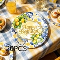 thumbnail image 1 of FEOLGEHLY 20PCS Disposable Plates, Lemon Themed Paper Plates 9 Inch, Paper Food Trays, Fruit Trays For Serving For Party, Summer Paper Plates, for Party Birthday Party & Events (B), 1 of 7