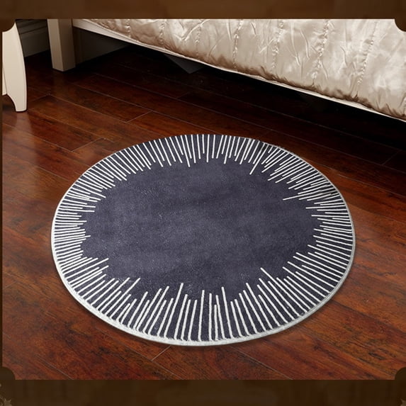 FEOLGEHLY 24" Fluffy Round Rug, Soft Area Rugs for Room, Play Mat for Living Room, Non Slip Circle Rug for Bedroom, Shag Plush Carpets for Dorm, Room Decor, Purple