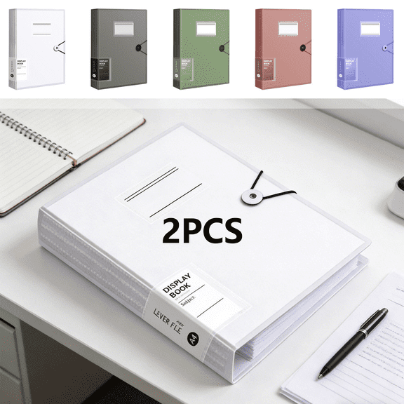 FEOLGEHLY 2PCS File Folders, 30 Pockets 60 Sides File Organizer, A4 Document Folder With Snap Closure, Portable Document Storage, for Work Office Organise Exam Papers Receipts Contracts (Wine)