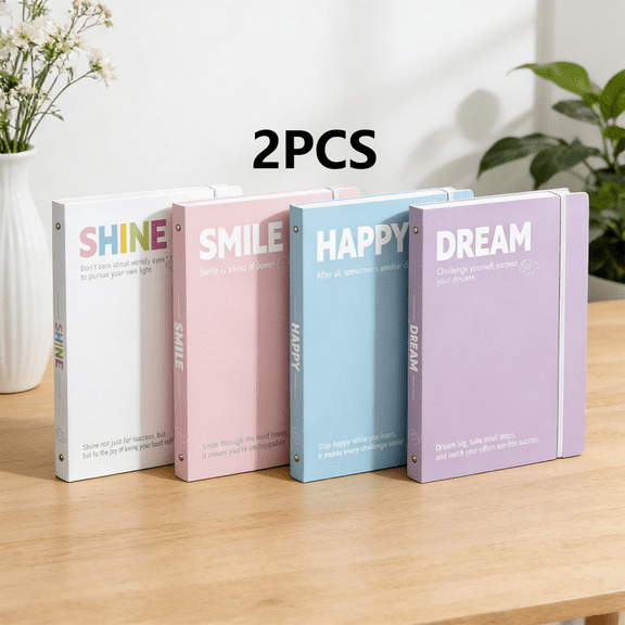 FEOLGEHLY 2PCS File Folders, D Shaped 3 Ring A4-sized Document Folder, Punched Ring Binder, Portable Document Storage, for Work Office Organise Exam Papers Receipts Contracts (Pink)