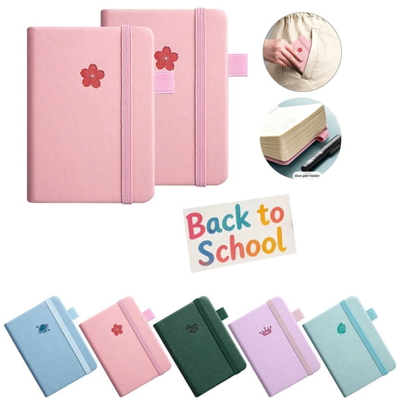 FEOLGEHLY 2PCS Mini Notebook, Portable A6 Notebook, Small Notepads 3.8x 5.7 in, Work notebook for Women Men, Travel Notebook, Thick Paper Pocket Memo Notepad for Office Under 10$ (Light Blue)