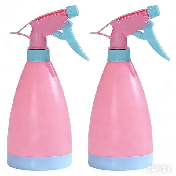 FEOLGEHLY 2Pcs 500ML Water Spray Bottle Sprinklers for Yard Plants, Reusable Water Bottle, Garden Tools Water Sprayer Kettle with Adjustable Nozzle, for Outdside Plants/Plant Pots/Cleaning, Pink