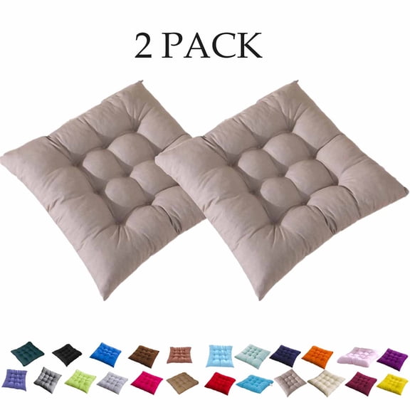 FEOLGEHLY 2Pcs Square Outdoor Office Chair Cushions, Floor Cushions for Home, Meditation Cushion Flexible Seating Computer Chair Cushion for Adults, Home Chair Yoga Living Room Use(Silver)