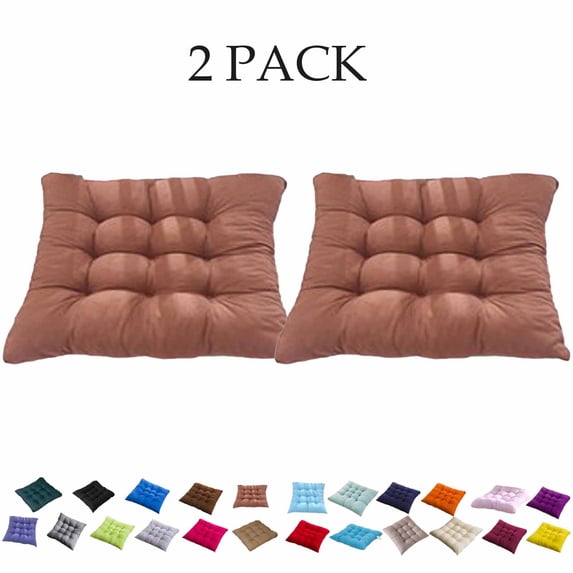 FEOLGEHLY 2Pcs Square Outdoor Office Chair Cushions, Floor Cushions for Home, Meditation Cushion Flexible Seating Computer Chair Cushion for Adults, Home Chair Yoga Living Room Use(Coffee)