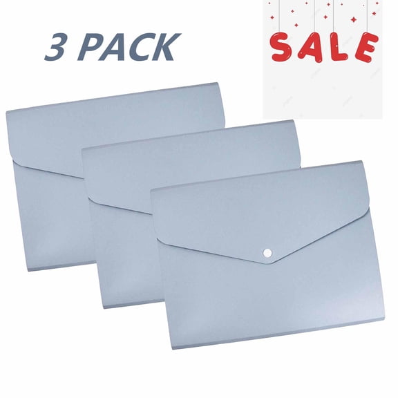 FEOLGEHLY 3 Pack Large Capacity File Organizers 12.99x9.65 Inch Multi-Layer Document Holder, Waterproof Expandable File Pocket Folders for Professional Adults, Blue