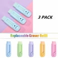 thumbnail image 1 of FEOLGEHLY 3 Pack Pencil Erasers, Rubber Push Roller Eraser, Traceless Less Scraps Creative Stationery Supplies for Office Use, Art Creation and Holiday Gifts, Blue, 1 of 5