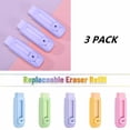 thumbnail image 1 of FEOLGEHLY 3 Pack Pencil Erasers, Rubber Push Roller Eraser, Traceless Less Scraps Creative Stationery Supplies for Office Use, Art Creation and Holiday Gifts, Purple, 1 of 6