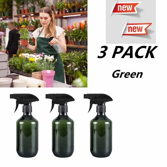 FEOLGEHLY 3 Pcs All Purpose Cleaner Spray Bottle 10.14 fl oz, Plastic Refillable Kitchen Cleaning Spray Bottle, Leak Proof Fine Mist Stream Sprayer for Household Countertop Cleaning Storage(Green)