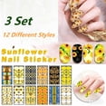 thumbnail image 1 of FEOLGEHLY 3 Set Short Press on Nails Sunflower Nail Water Stickers Cute Short Square Fake Nail Tips Self-Adhesive DIY Nail Art Decor Presson Nails for Women Daily Party Manicure, 1 of 2