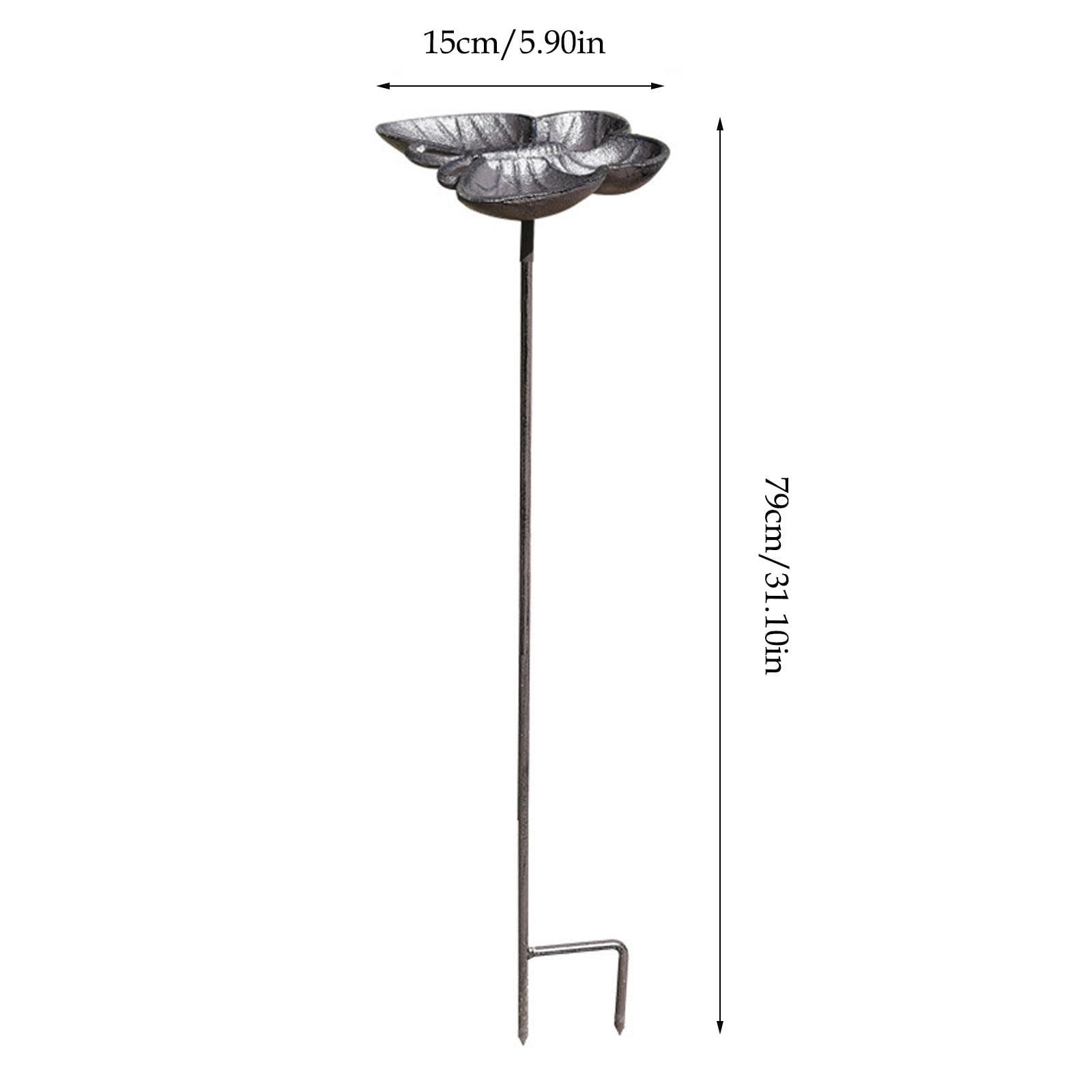 FEOLGEHLY 31.1Inch Metal Bird Bath for Outside, Butterfies-shaped Bird Feeders with 1 Ground Spike for Garden Yard Lawn Home Decor, Hummingbird Feeders for Outdoors Garden Patio Yard Lawn, Black
