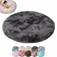 thumbnail image 1 of FEOLGEHLY 31.5" Tie-Dyed Deep Gray Fluffy Round Rug, Soft Area Rugs for Room, Play Mat for Living Room, Non Slip Circle Rug for Bedroom, Shag Plush Carpets for Dorm, Room Decor, 1 of 3