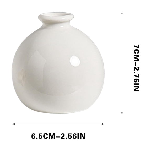 FEOLGEHLY 3Inch Ceramics Vase for Flowers, White Small Table Vase & Handmade Small Accent for Coastal Home Decor, Neutral Bud Vases as Decorative Shelf Decor or Wedding