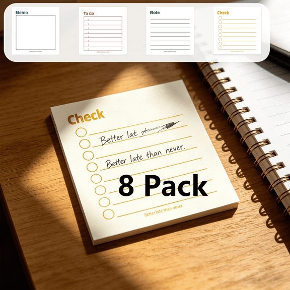 FEOLGEHLY 3x3 Sticky Notes, 8 Pads (50 Sheets/Pad) - Sticky Notes with Lines, Semi Transparent Sticky Notes, Pastel Sticky Notes, Self-Stick Note Pads Notes for Office Home, Memo Notes, Journals (B)