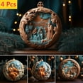 thumbnail image 1 of FEOLGEHLY 4 Pack Christmas Nativity Set, Nativity Scene Ornaments - 3D Effect Print Acrylic Reusable Christmas Tree Nativity Scene Hanging Ornaments, The Birth of Jesus Decorations Indoor, 1 of 11